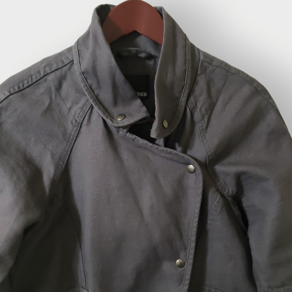 Wilfred Free Aritzia Rayder Moto Jacket Linen Blend Gray Small - Picture 2 of 12